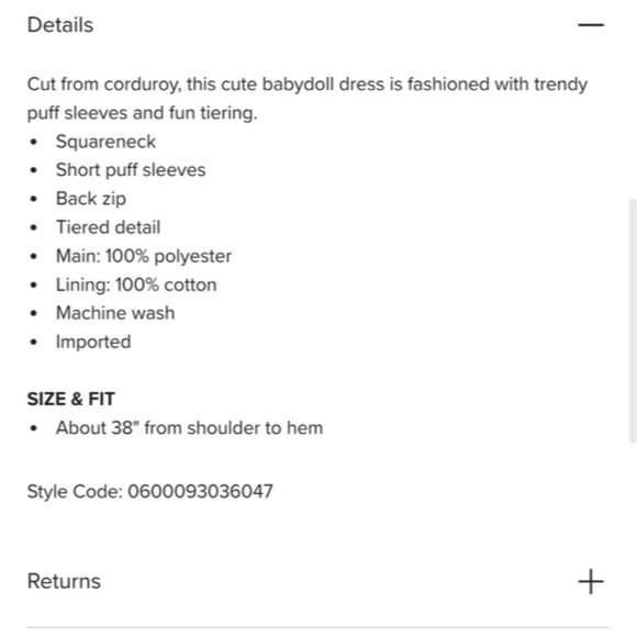 NWT BLACK TAPE Baby Doll Corduroy Drop Waist Emerald Green Dress - Picture 13 of 16